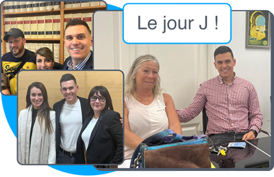 présence-le-jour-J-chez-le-notaire Benjamin avec son client présent chez le notaire le jour de la signature