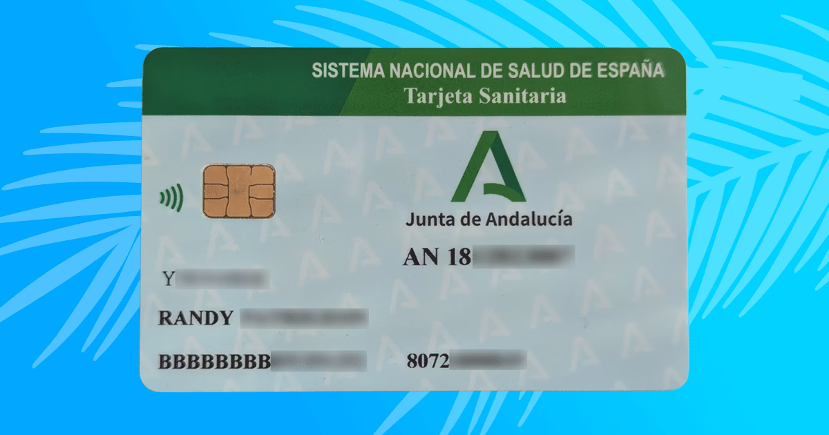 Carte sanitaire espagnole (Tarjeta Sanitaria – Junta de Andalucía) illustrant le parcours d’affiliation à la sécurité sociale en Espagne, étapes administratives et points de vigilance pour expatriés et retraités.